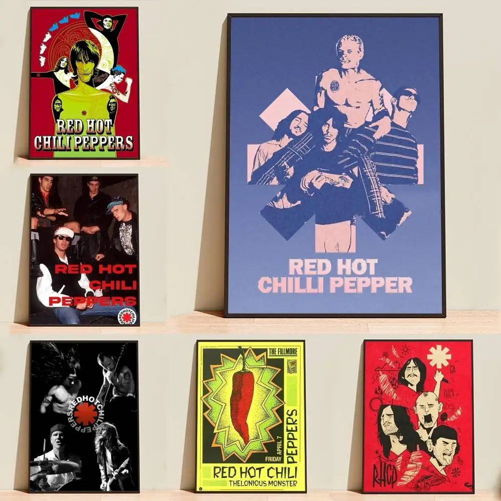 Red Hot RHCP Band C-Chili P-Peppers Poster High Quality Dorm Living Room Aesthetic Wall Decoration Painting Stickers Gift