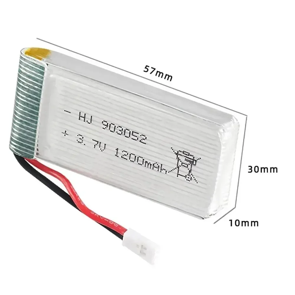 3.7V 1200mAh 903052 Lipo Battery XH2.54 Plug and 5 in 1 USB Charger For Syma X5SW X5SC X5C JJRC H5P RC Drone Quadcopter Parts