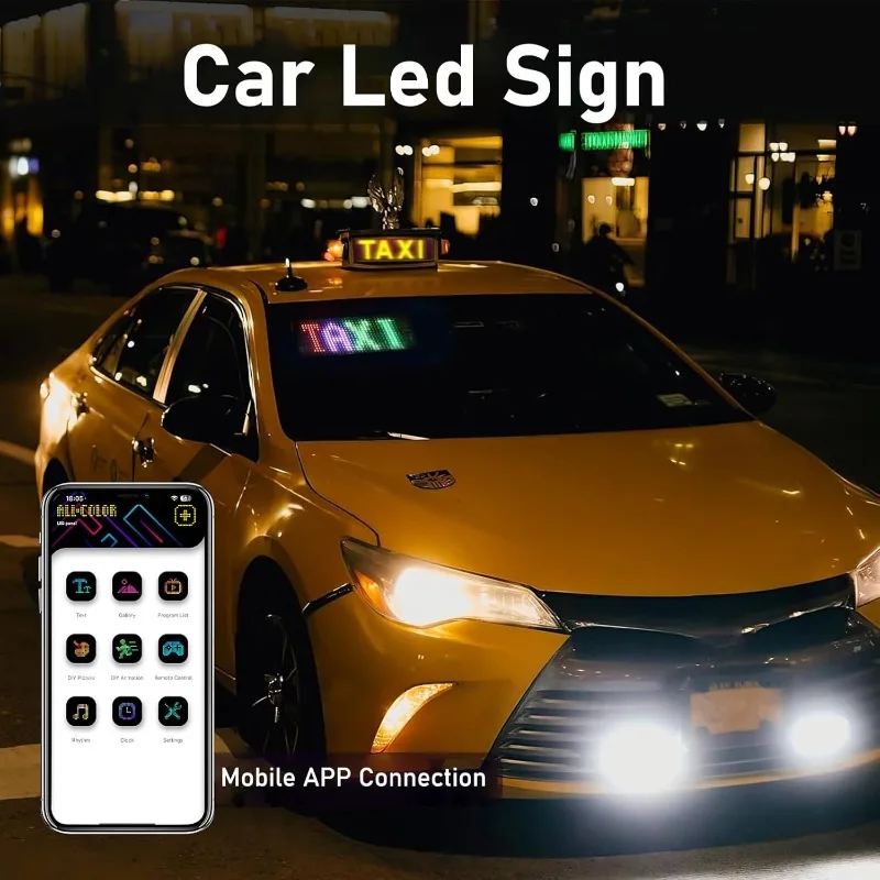 Programmable LED Sign, Led Car Sign with Bluetooth APP Control, DIY Design Animations, halloween decorations indoor