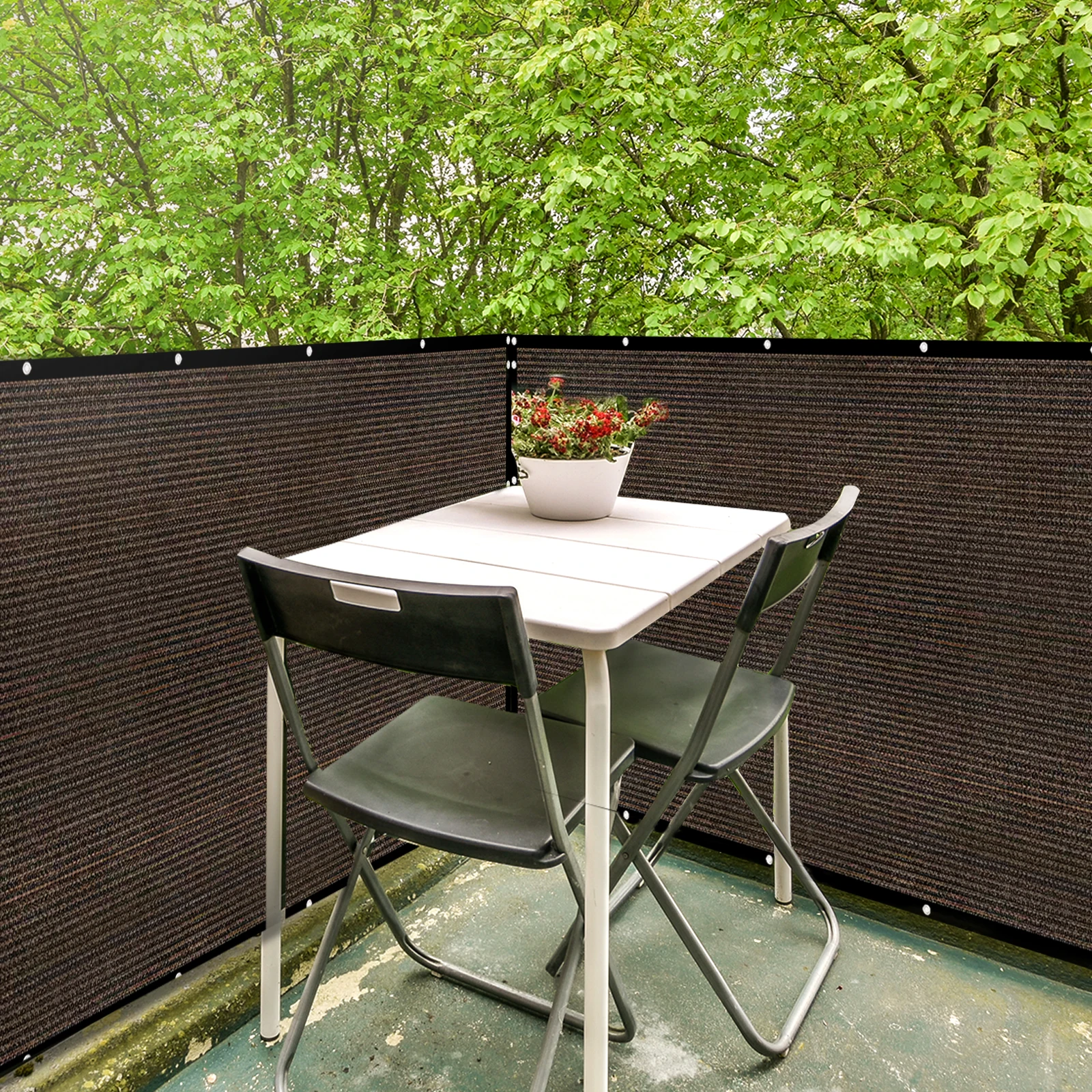 شاشة خصوصية سياج 4 × 50 بوصة، زجاج أمامي خارجي في الفناء الخلفي، شاشة سياج للخصوصية، زجاج أمامي خارجي مغطى بالخصوصية