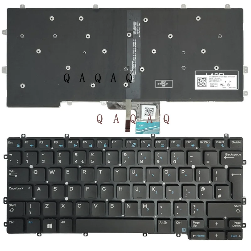 

QA UK Keyboard for DELL LATITUDE 7370 E7370 08T5PP 8T5PP Black