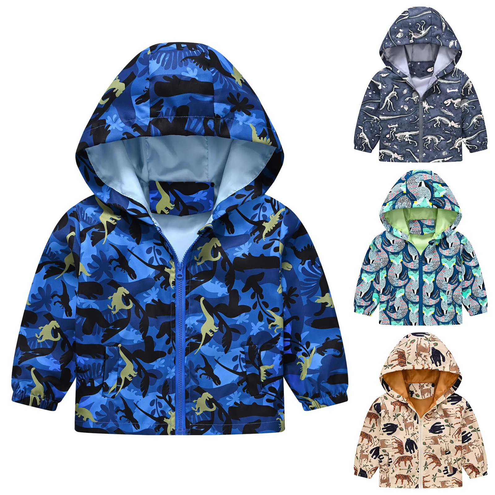 Fashion Boys Jacket Spring Autumn Summer Casual Kids Windbreaker Coats For Girls Hooded Outwear 2 3 4 5 6 Year Children Clothing