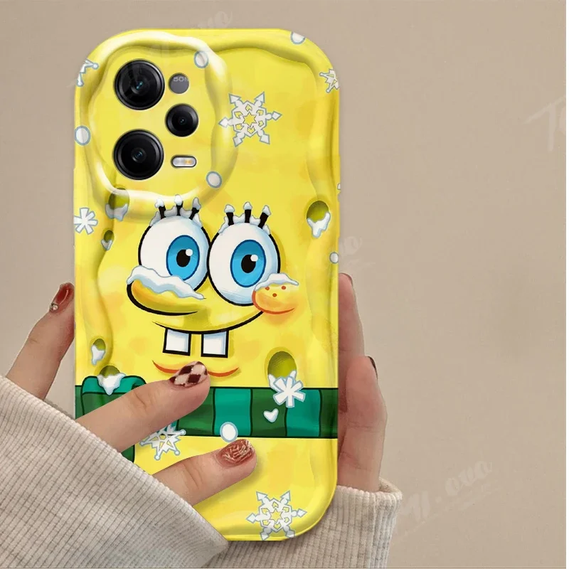 Cute Cartoon SpongeBobs Phone Case For Xiaomi Redmi Note 13 12 11 Pro Plus 4G 5G 12S 11S 10 10S 9 9S 8 13C 12C 10C Turbo 3 Cover