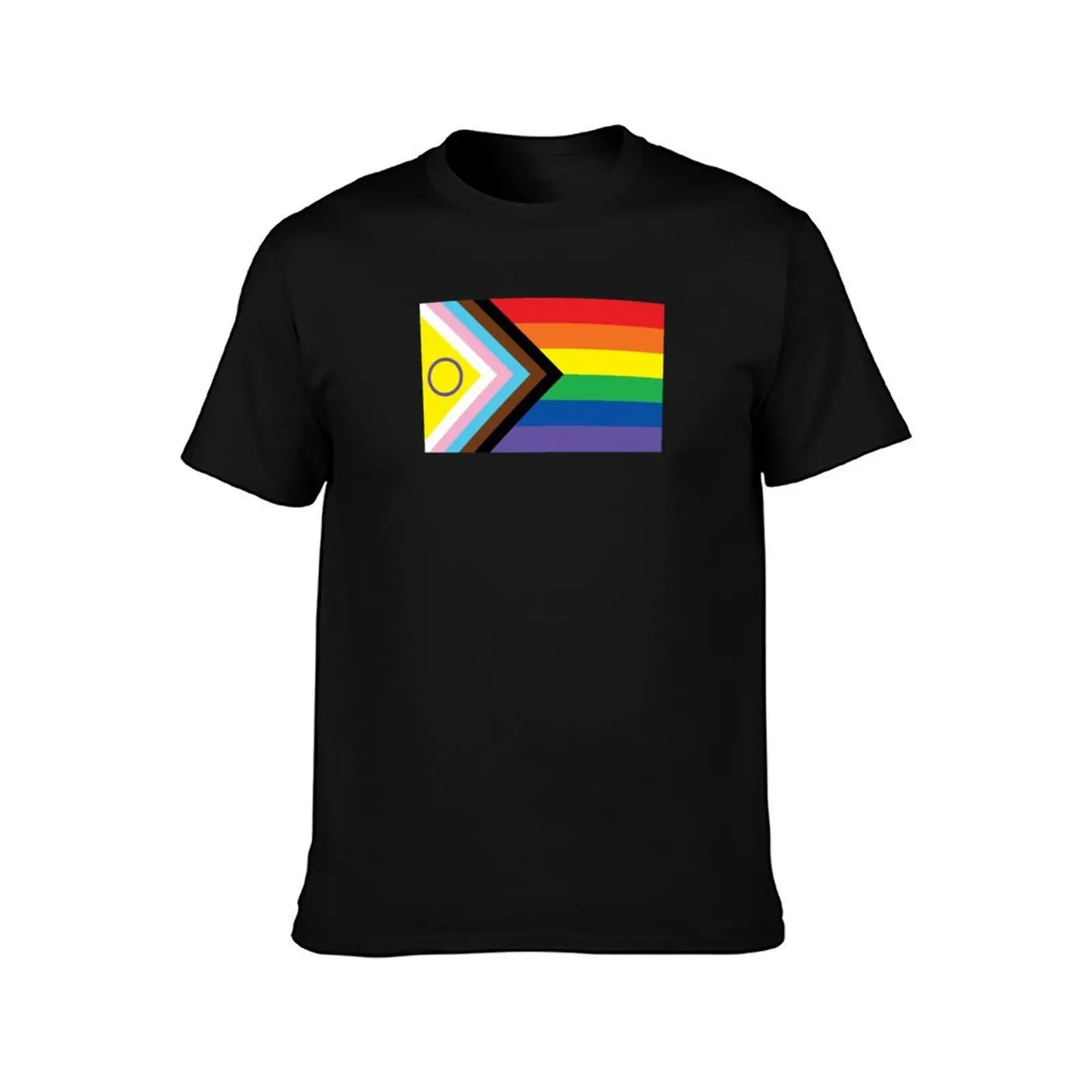 New 2021 Intersex-Inclusive Progress Pride Flag T-Shirt Big and Tall Basic Tee Shirt T-Shirt