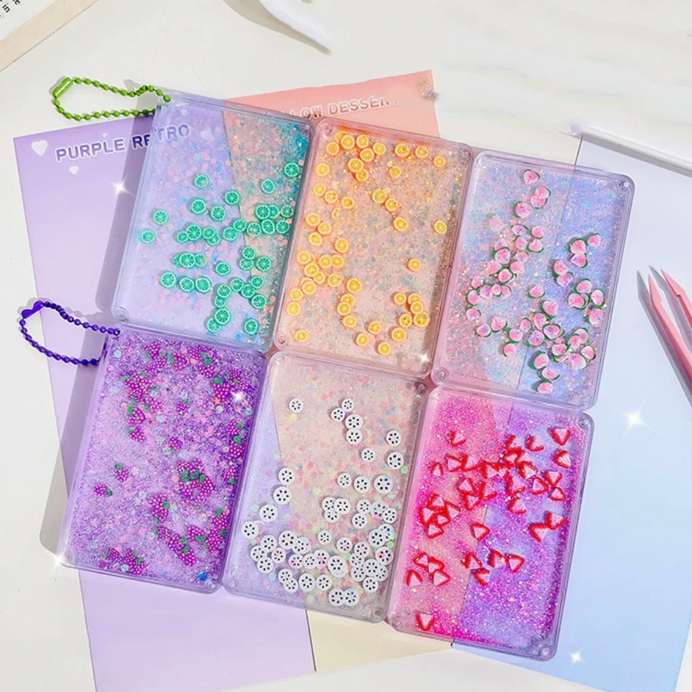 Goo Plate Guka DIY Fluid Acrylic Brick Photocard Transparent Quicksand Acrylic DIY Keychain Shiny Color Portable