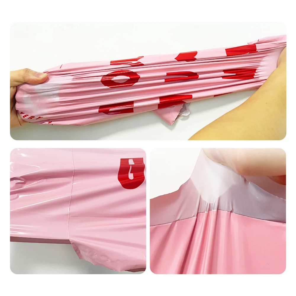 Strong Adhesive Shipping Bags Pink Waterproof Delivery Envelopes Thickened Mailing Pouches For Postal Packaging