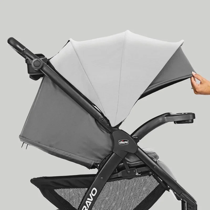 Chicco Bravo LE Trio Travel System, passeggino Bravo LE Quick-Fold con seggiolino auto per bambini KeyFit 30 Zip