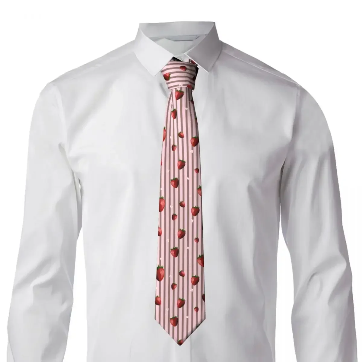 Corbata delgada Formal para hombres, corbatas clásicas para hombres, fresas lindas y rayas, corbata de boda, Caballero estrecho