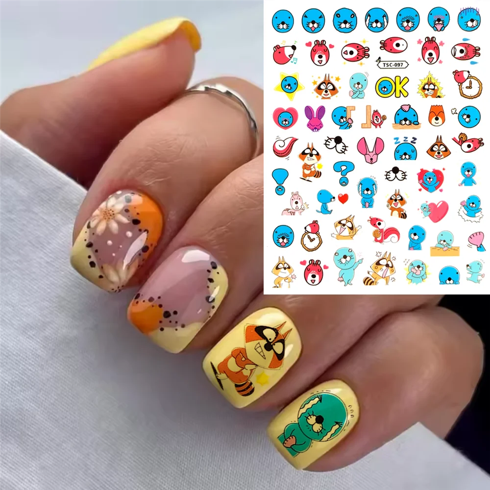 TSC-097 Sea Lion  Sea Seal  Waterdrop Little People  Dolphin DIY 3D Back glue  Nail sticker  Nail art