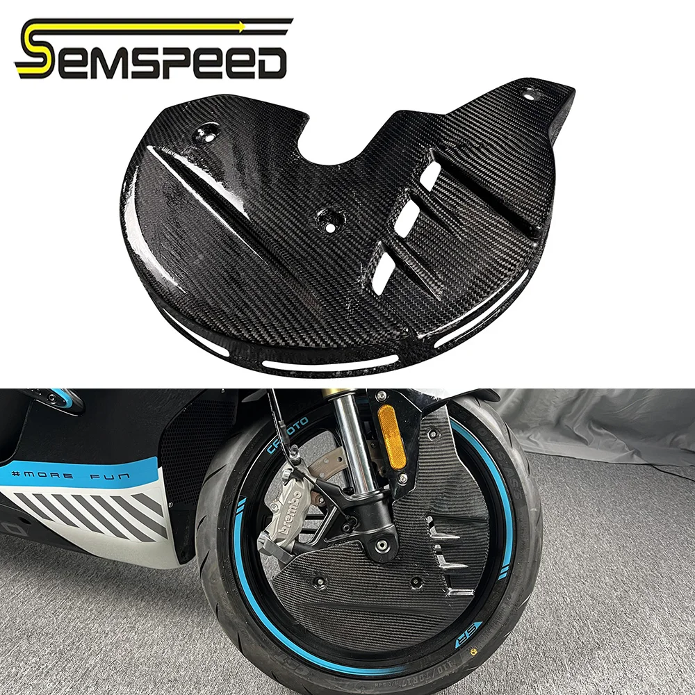 

Semspeed Carbon Fiber Front Brake Disc Protection Protective Cover For CFMOTO 450SR 2022 2023 Motorcycle Modified Protect Part