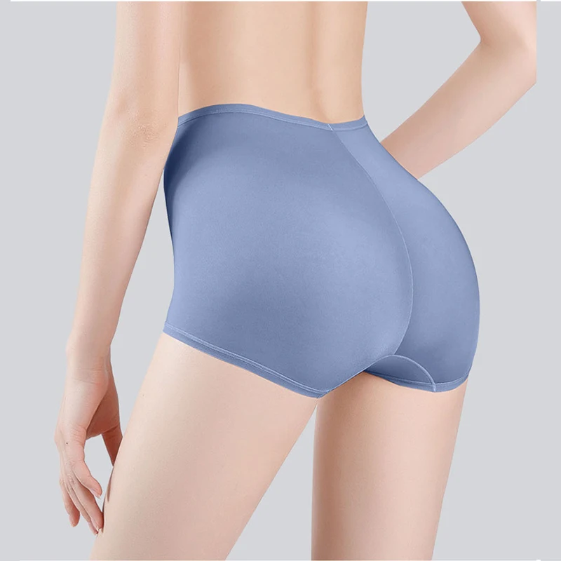 Summer High Waist Women\'s Solid Underwear Ice Silk Seamless Panties Breathable Undies Lingerie Female Sexy Underpants Knickers