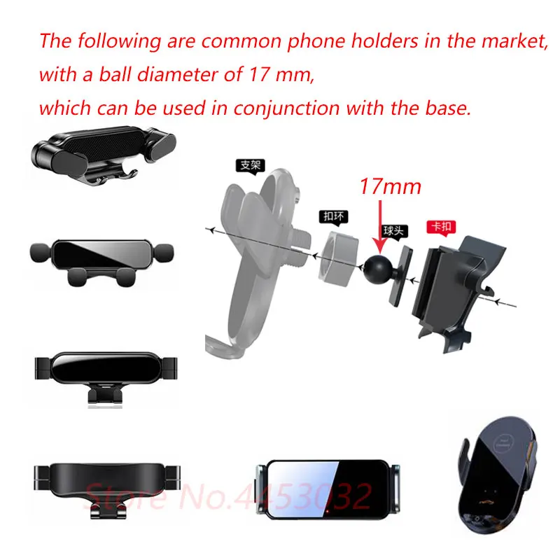 Car Phone Holder Base Special Mounts 	For Chevrolet Trax 2014-2016	Fixed Air Outlet Bracket Base Accessories With Ball Head 17mm