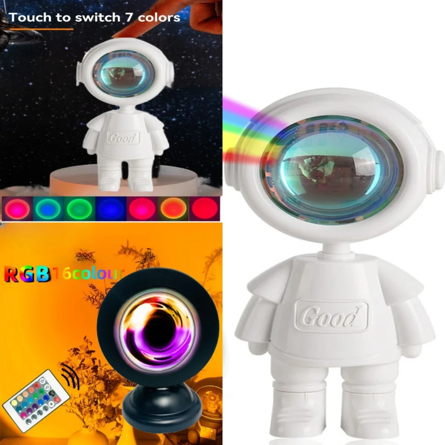 New LED Sunset Light  Lamp Astronaut Light Projector Rainbow Night Light USB Room decoration Lamps  Birthday Gifts