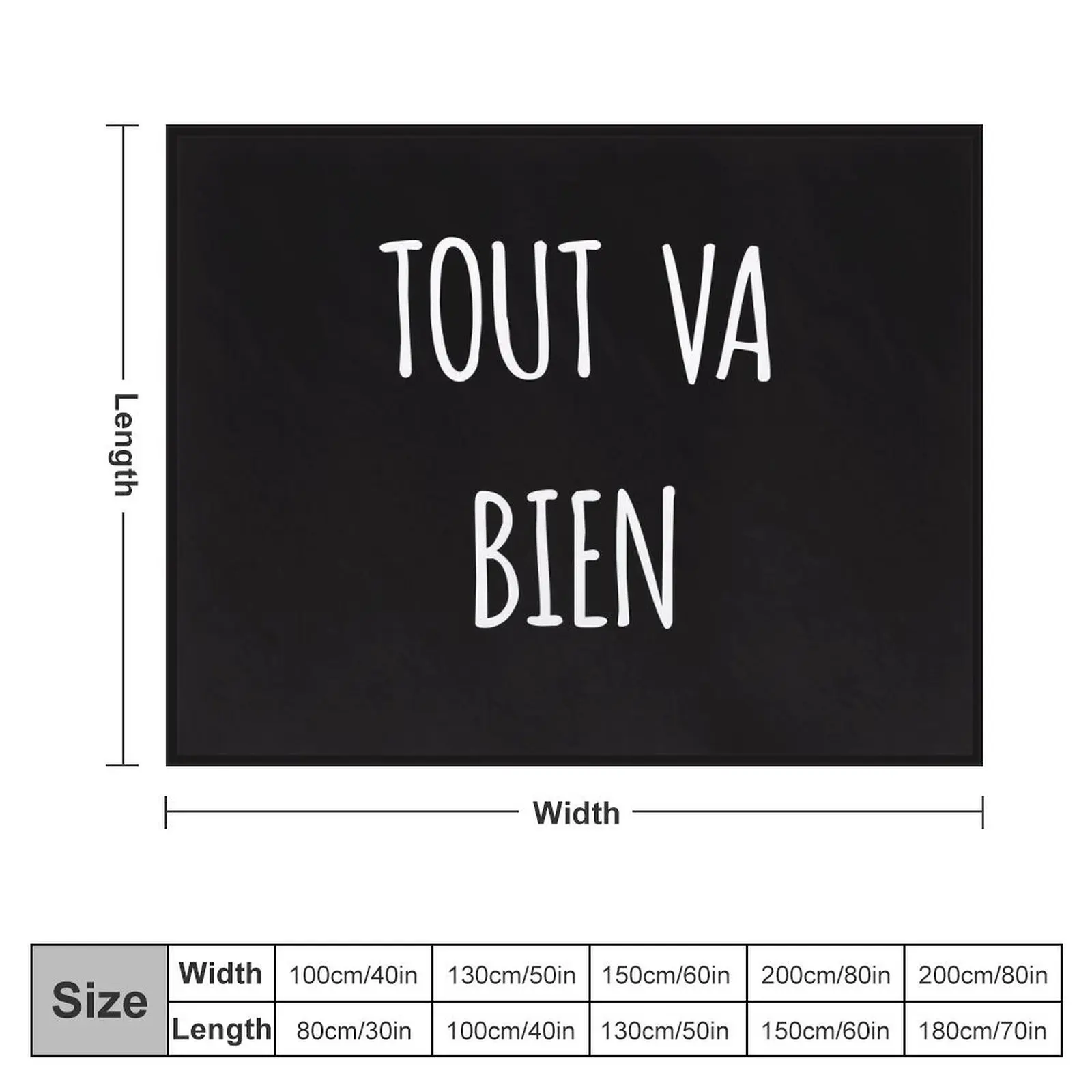 Tout Va Bien Shirt For Everything is Fine in French Throw Blanket Kid'S Stuffeds Blankets