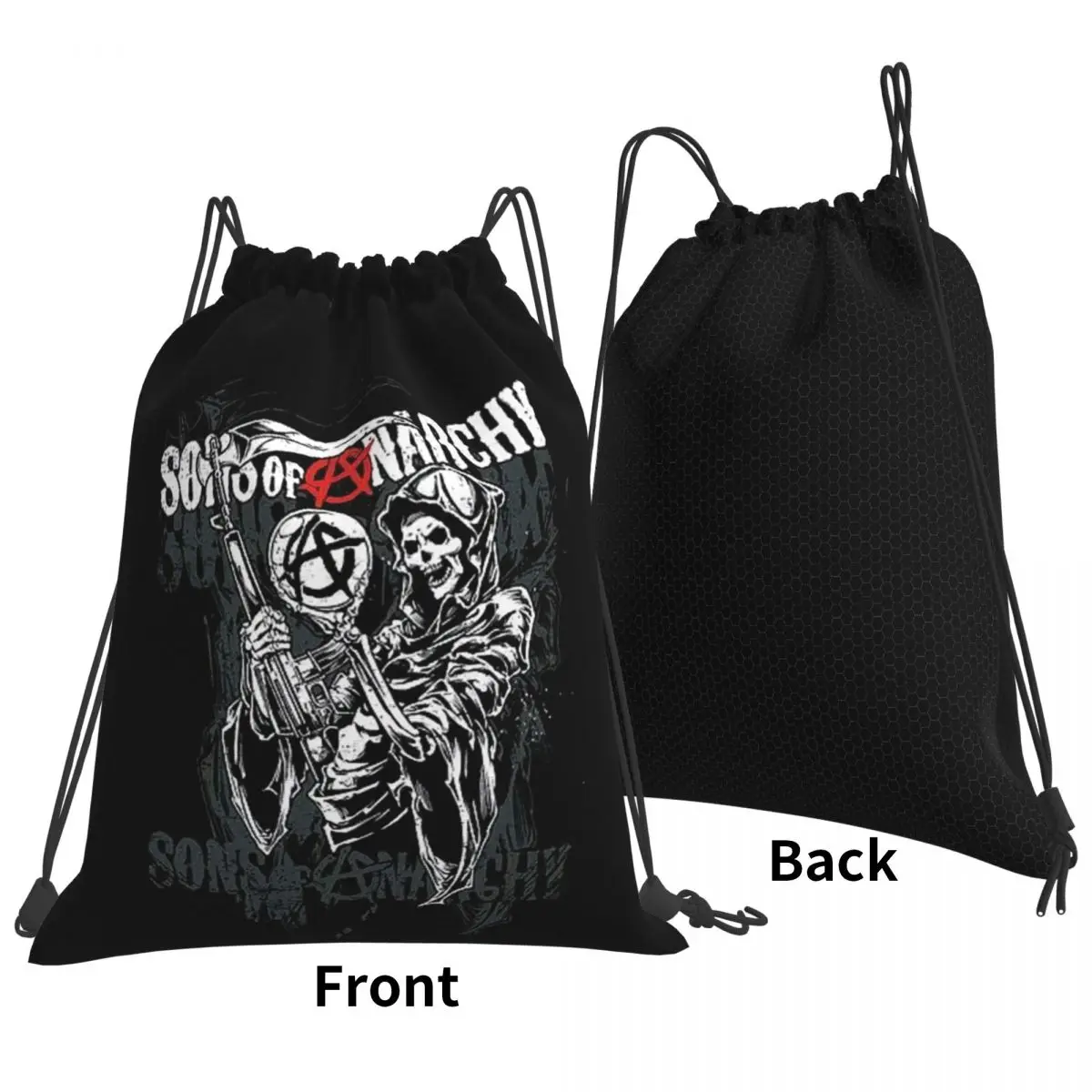 The Death Reaper Sons Of Anarchy Backpacks Portable Drawstring Bags Sundries Bag Book Bags for Man Woman School