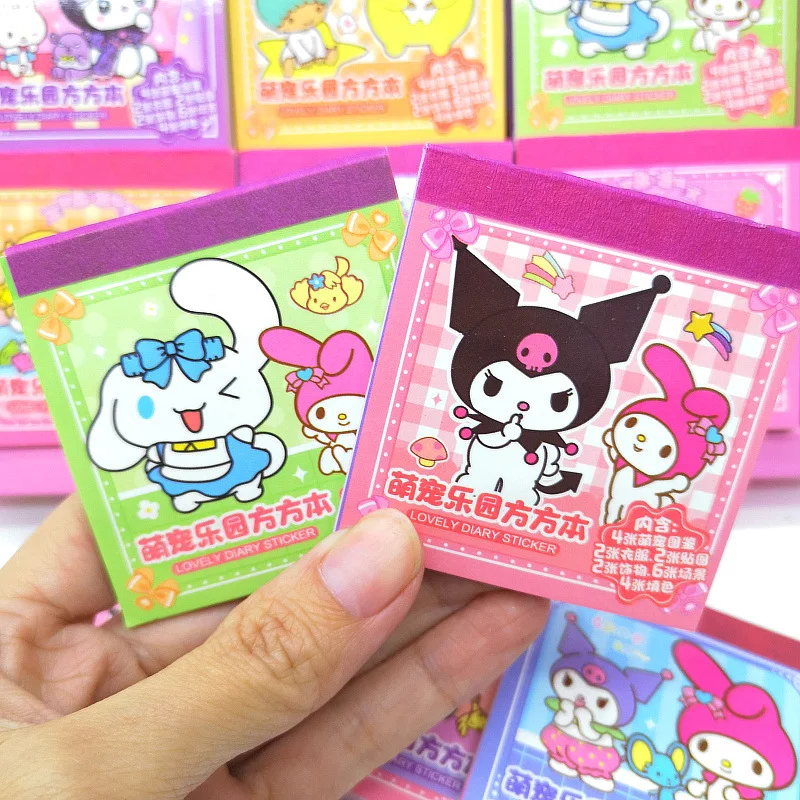 Imagem -02 - Gold Stamping Square Stickers Conjuntos de Papelaria Infantil Cartoon Student Pinturas Prêmios et Sanrio Atacado 30 Pcs