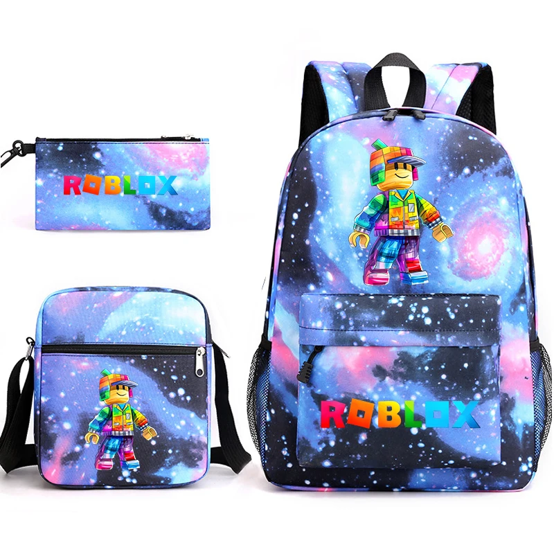 

Roblox Rainbow Character Print Student Backpack Set with Shoulder Bag and Pencil Case for School Boys and Girls 3 Piece Bundle