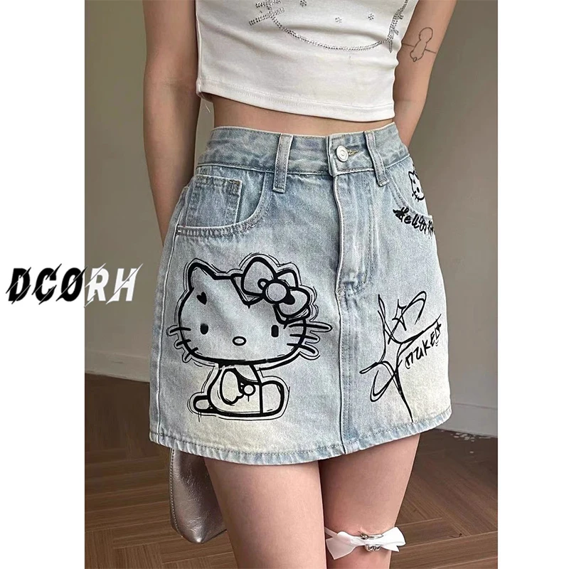 

Hello Kitty Ins Fashion Kawaii Sanrio Anime Short Skirt New Summer Cute Cartoon Sweet Dress Clothing Gifts for Girls