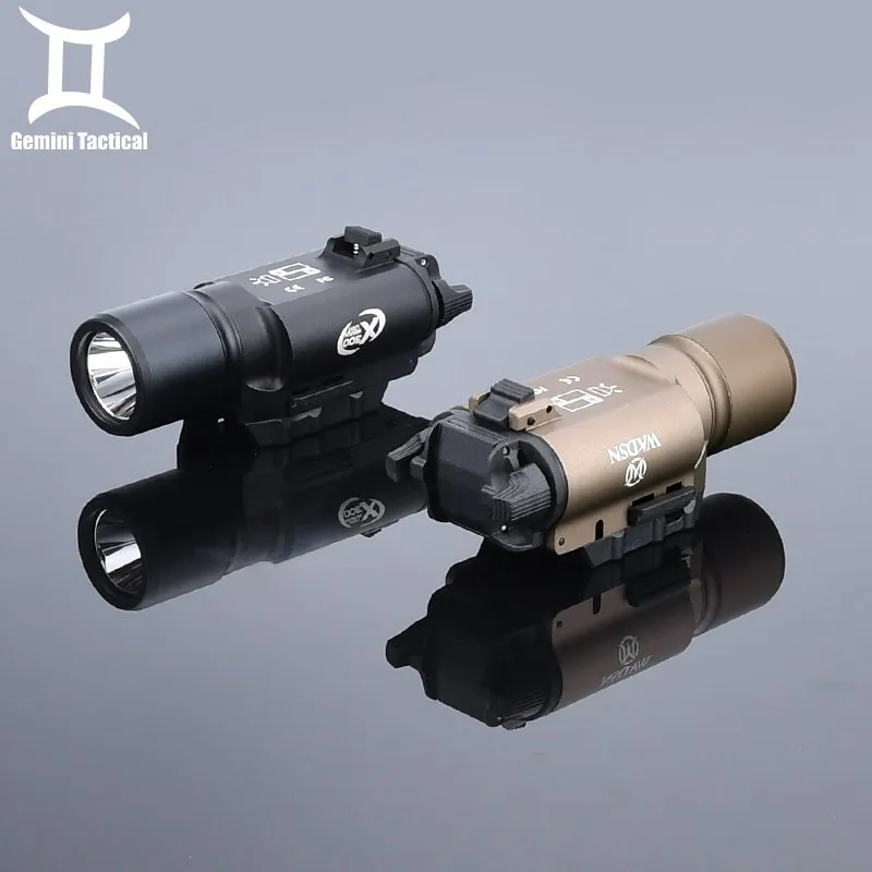 WADSN X300U Flashlight X300 ultra Pisto Light White LED Weapon Scout Light Airsoft Lamp Hunting Accessories Fit 20MM Rail