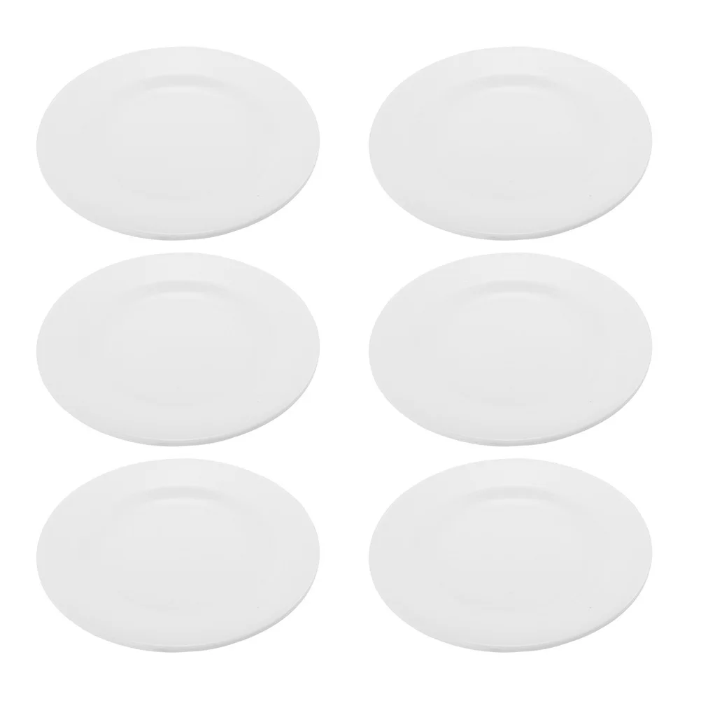

6Pcs Round Melamine Food Plates Sturdy Unbreakable Snack Serving Dishes for Dessert Salad Party Events Food Plate