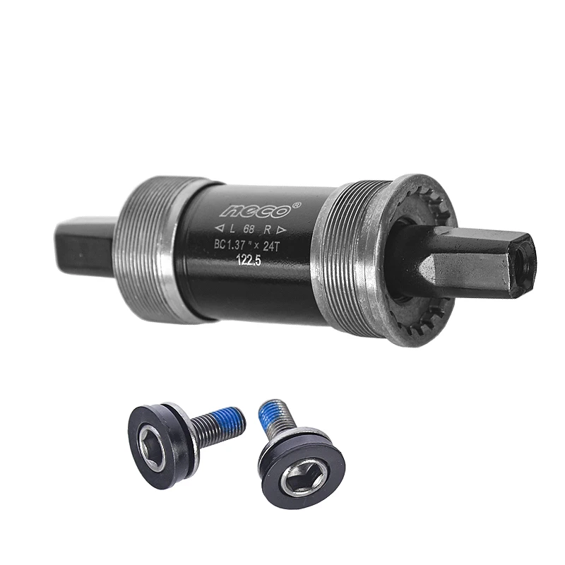 Neco-Bike Bottom Bracket, Square Hole, 68mm, Axis BB, MTB, 110.5, 113, 115, 118, 120, 121.5, 122.5, 124.5