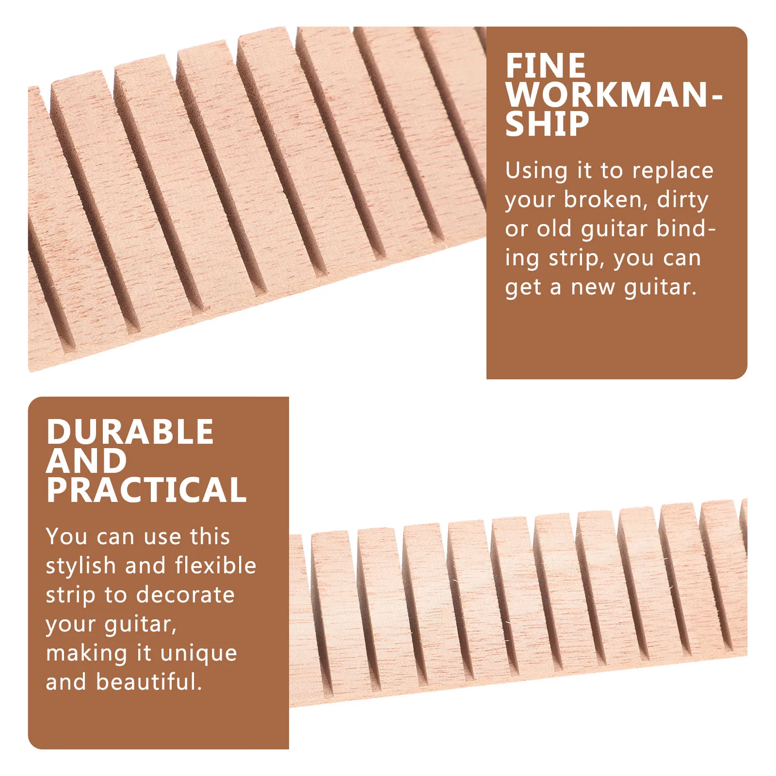 

3 Pcs Guitar Binding Purfling Strips Decorative Wooden Edge for Acoustic Classical Guitars Ukulele Bass Instruments Replacement