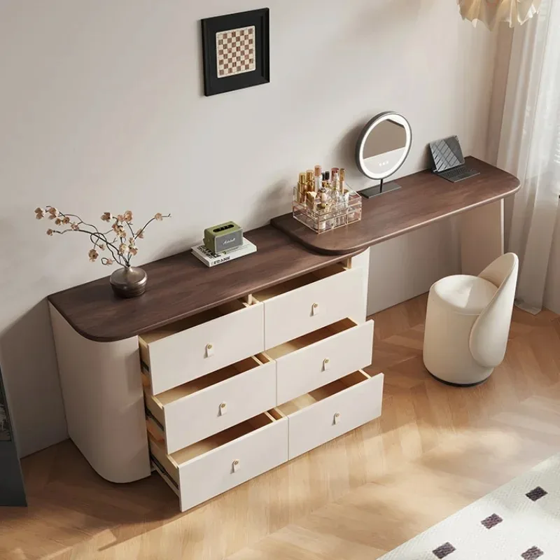 

Wood Design Dressers for Bedroom Drawer with Mirror Furniture with Lights Armable Dressing Table Chair for Vanity Nightstands