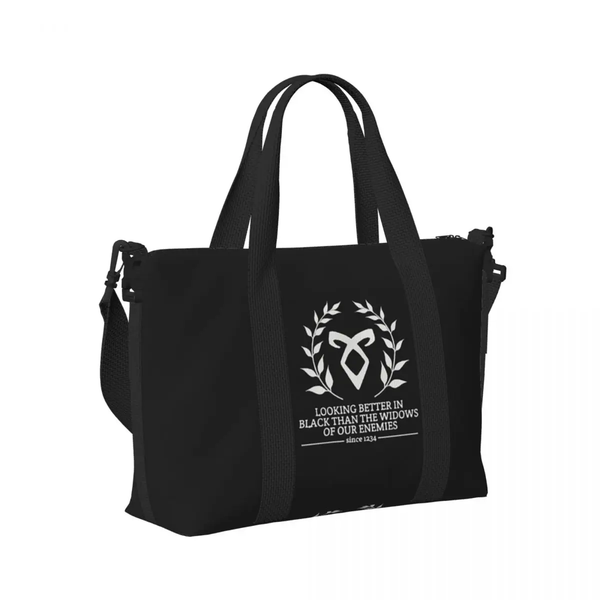

Shadowhunters Runes Mortal Instruments Beach Travel Bag Large Capacity Tote Bags for Gym Yoga Women Shopping Duffle Shoulder Bag