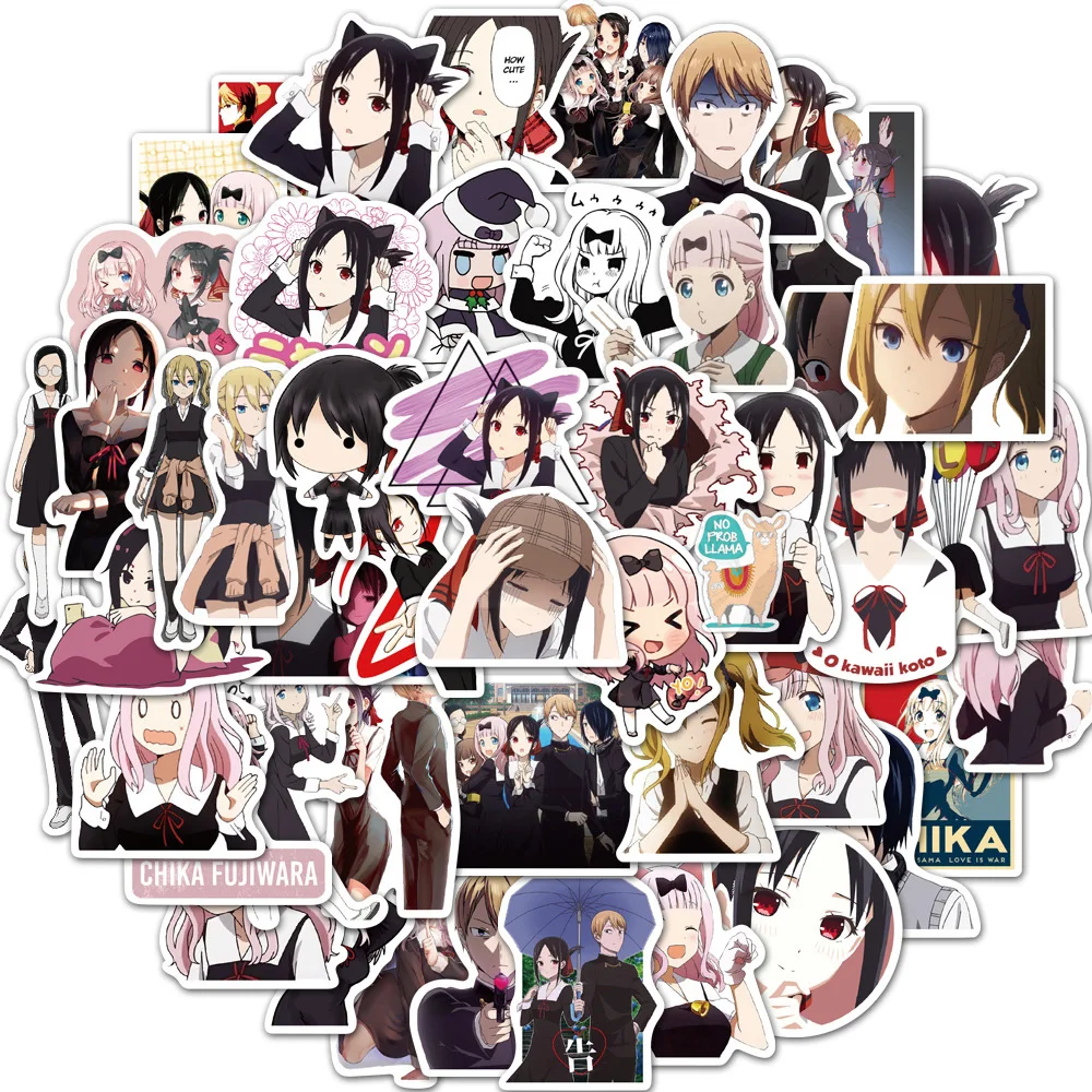 10/30/50pcs Kaguya-sama Love Is War Anime Stickers Cute Girl Shinomiya Kaguya Cartoon Decals for Suitcase Luggage Guitar Sticker