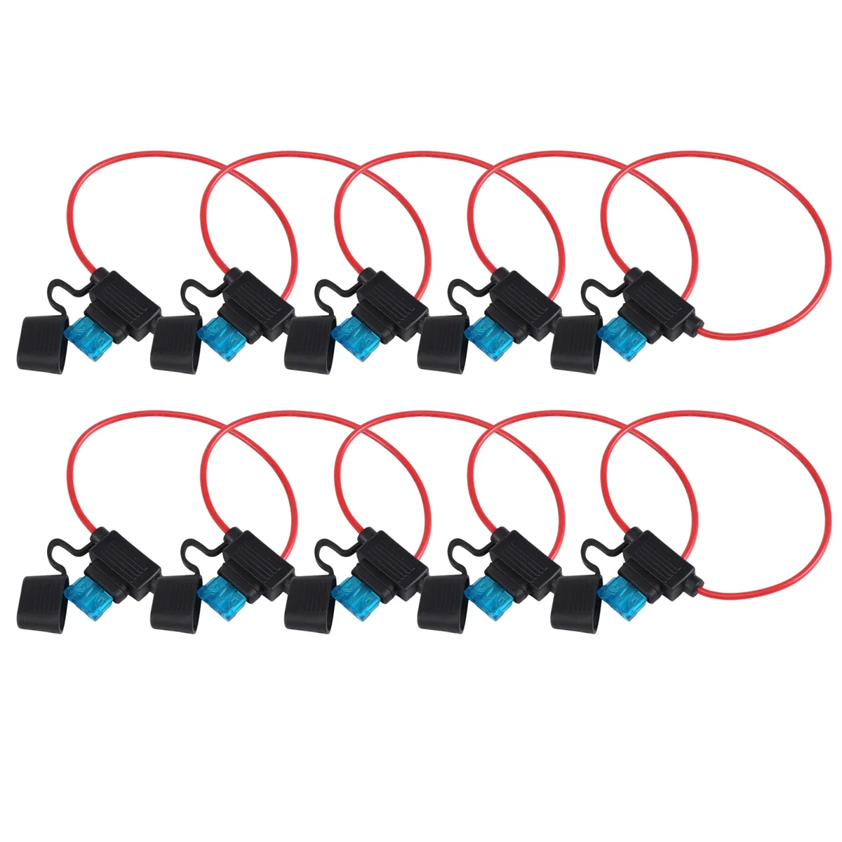 Inline Fuse Holder ATC/ATO Add-a-circuit Car Fuse Holder 10 Pack Fuse TAP Adapter 16 Gauge 20AMP Blade Automotive Fuse Holder Wa