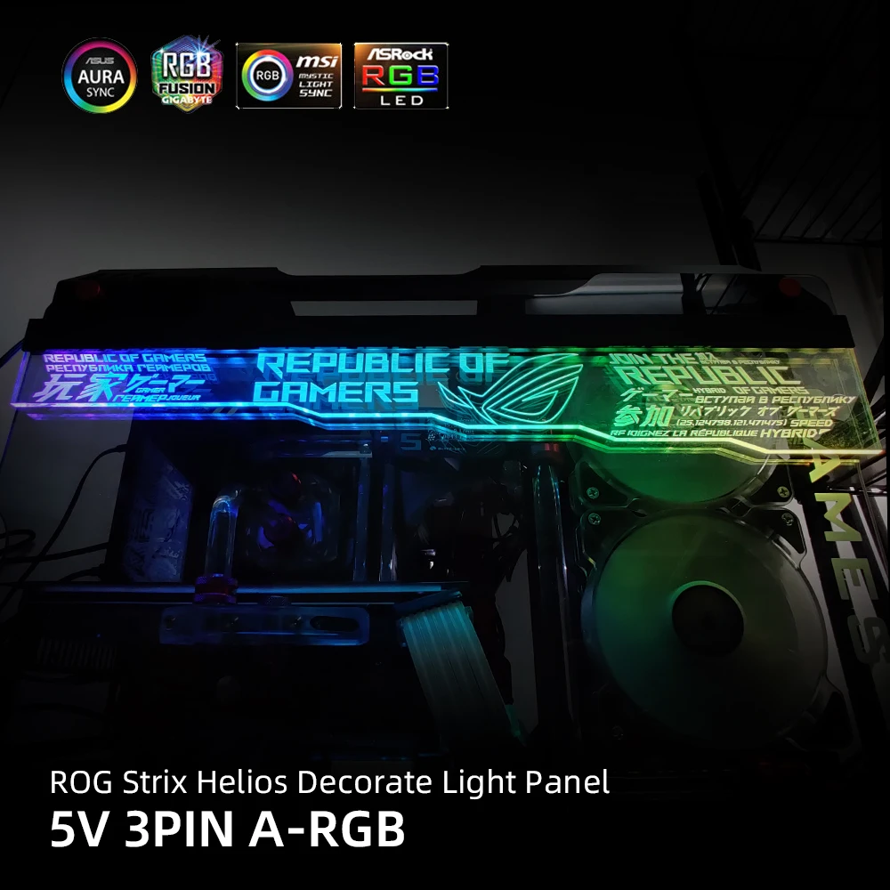 Transperant Top RGB Panel For ROG Strix Helios Chassis GX601 Case Acrylic Custom Decoration ARGB Lighting ASUS Faith 5V/12V AURA