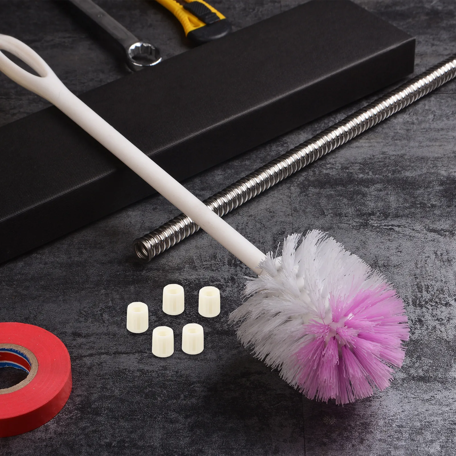 

10Pcs Toilet Brush Handle Nuts Replacement Screw Plugs ABS Plastic Detachable Universal Bathroom Cleaning Supplies Spiral Inner