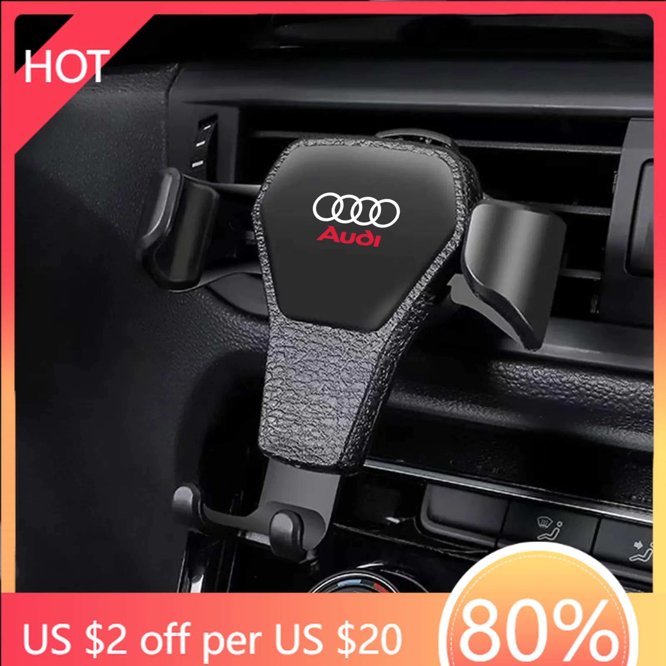 

2025 Hot Gravity Car Phone Holder Air Vent Clip Cell Phone Stand Support For Audi A1 A3 A4 A5 A6 A7 A8 Q2 Q3 Q5 TT SLINE RS QUAT