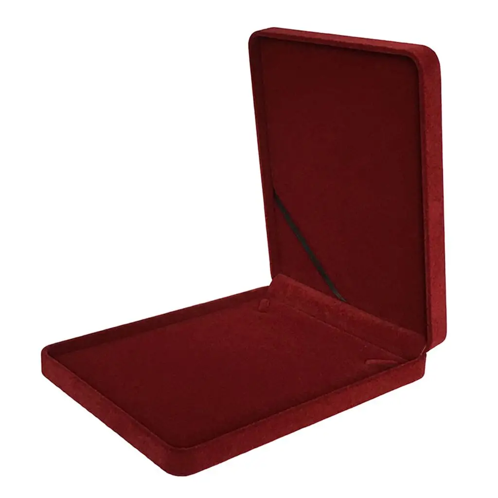 Soft Velvet Necklace Pendant Box Case With Lid Storage Jewelry Organizer Trinket Display Holder Large Earrings Storage Gift Box