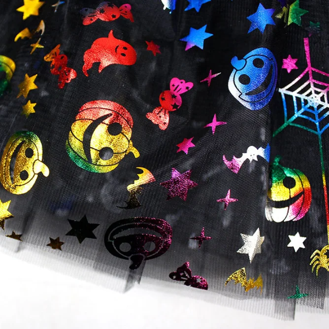 Halloween adult skirt tutu skirt princess three-layer mesh half skirt skull pumpkin skirt big skirt