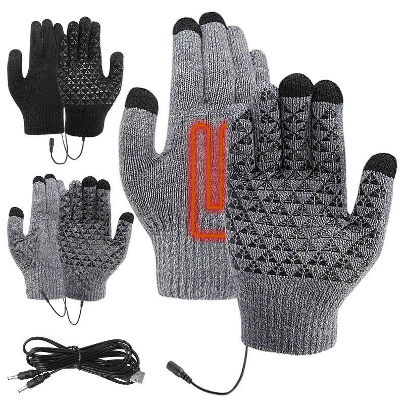 

Electric Heated Gloves Winter Warm Gloves USB Touch Screen Gloves Motorcycle Snowboard Cycling Hand Warmer for Driving Skiing