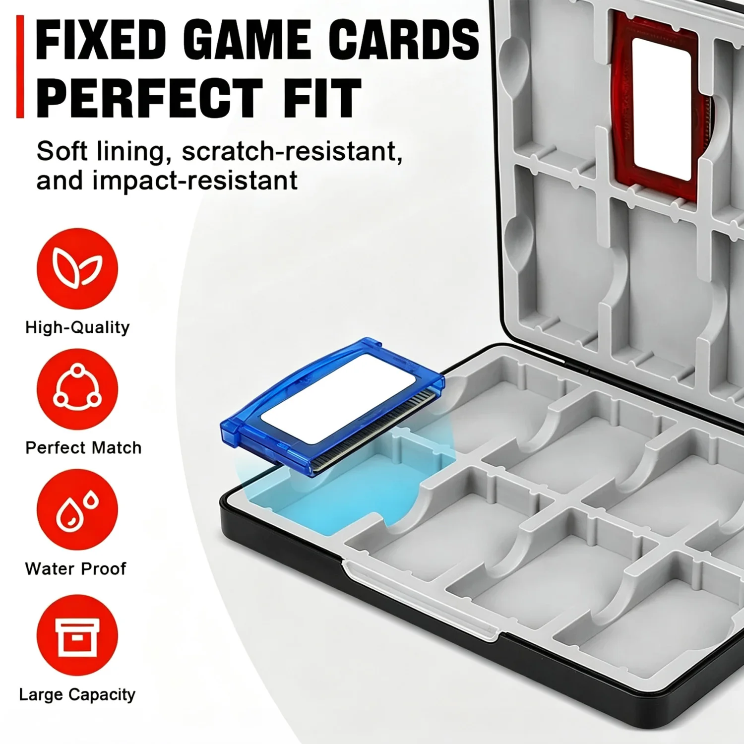 For NDS GBC GBA Premium Magnetic Game Cartridge Case Shockproof Silicone Lining Storage Box Protective Shell For GameBoy Color