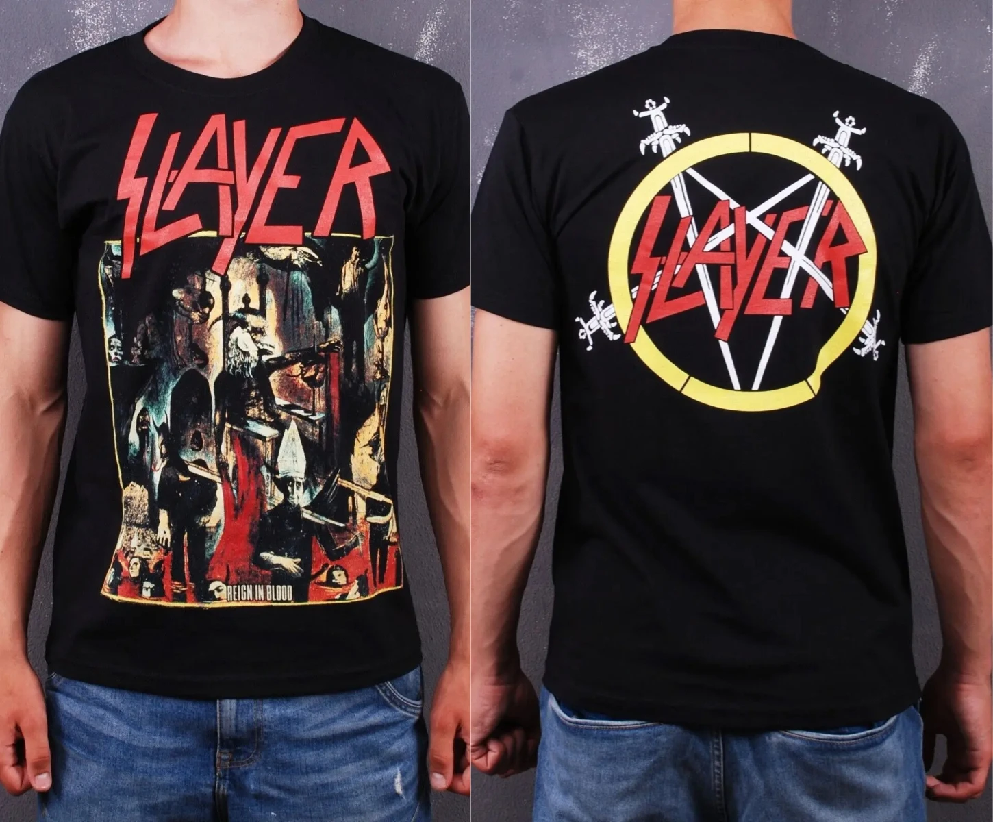 Slayer Reign in Blood Black T-Shirt Men's Women's Oversized Y2k Retro Streetwear Harajuku Short Sleeve Top Female Male Clothing
