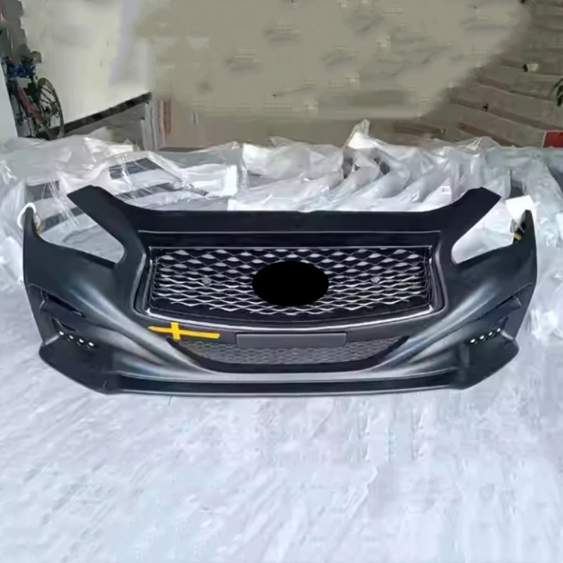 Unpainted Front Bumper Grille for Infiniti Q50 Q50L Modified New Style Bumper Mask Car Body Kit Accessories