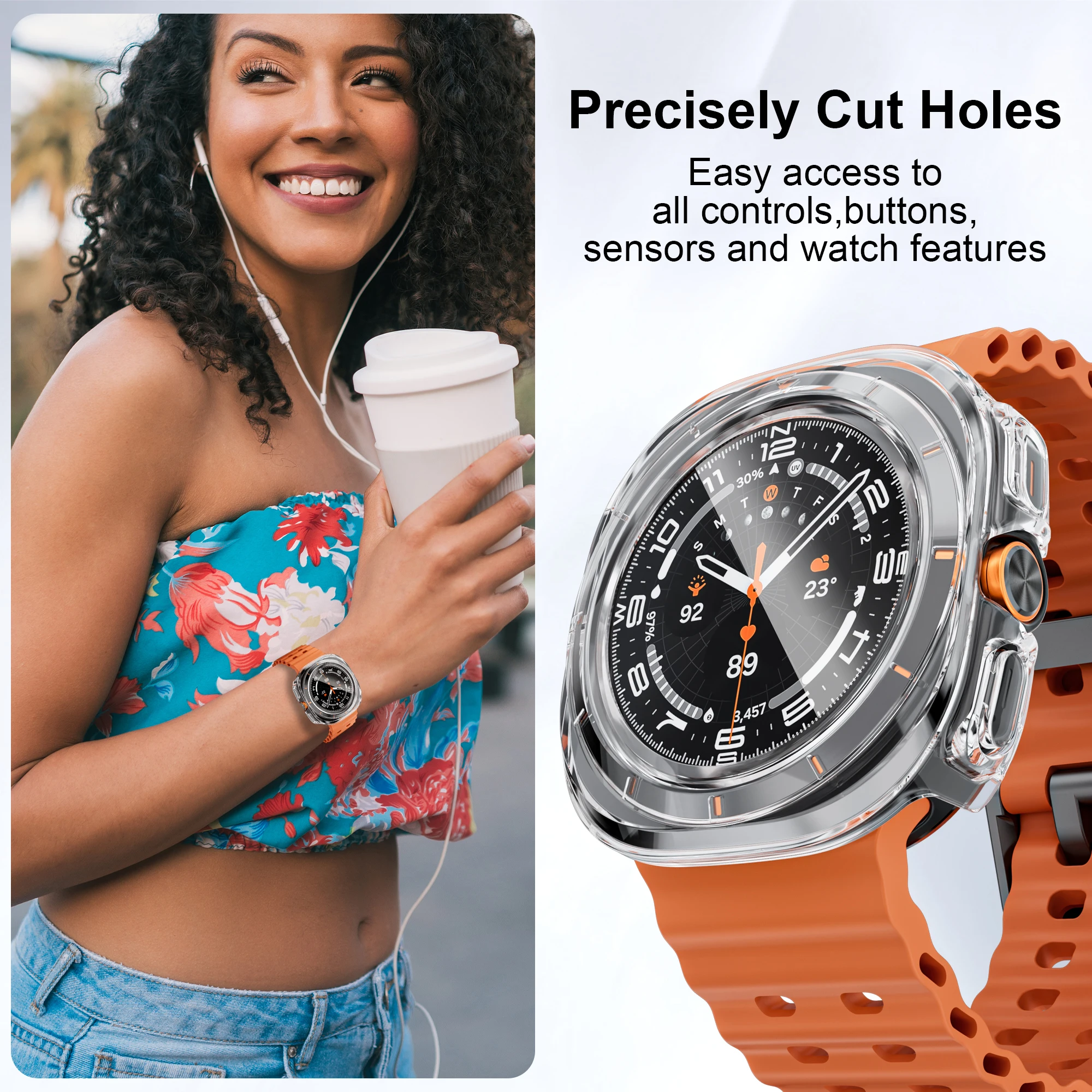 Schutzhülle für Samsung Galaxy Watch Ultra 47mm Zubehör Gehärtetes Glas Displayschutz Hartes PC-Gehäuse Galaxy Watch 7 Ultra Abdeckung – Detail 7
