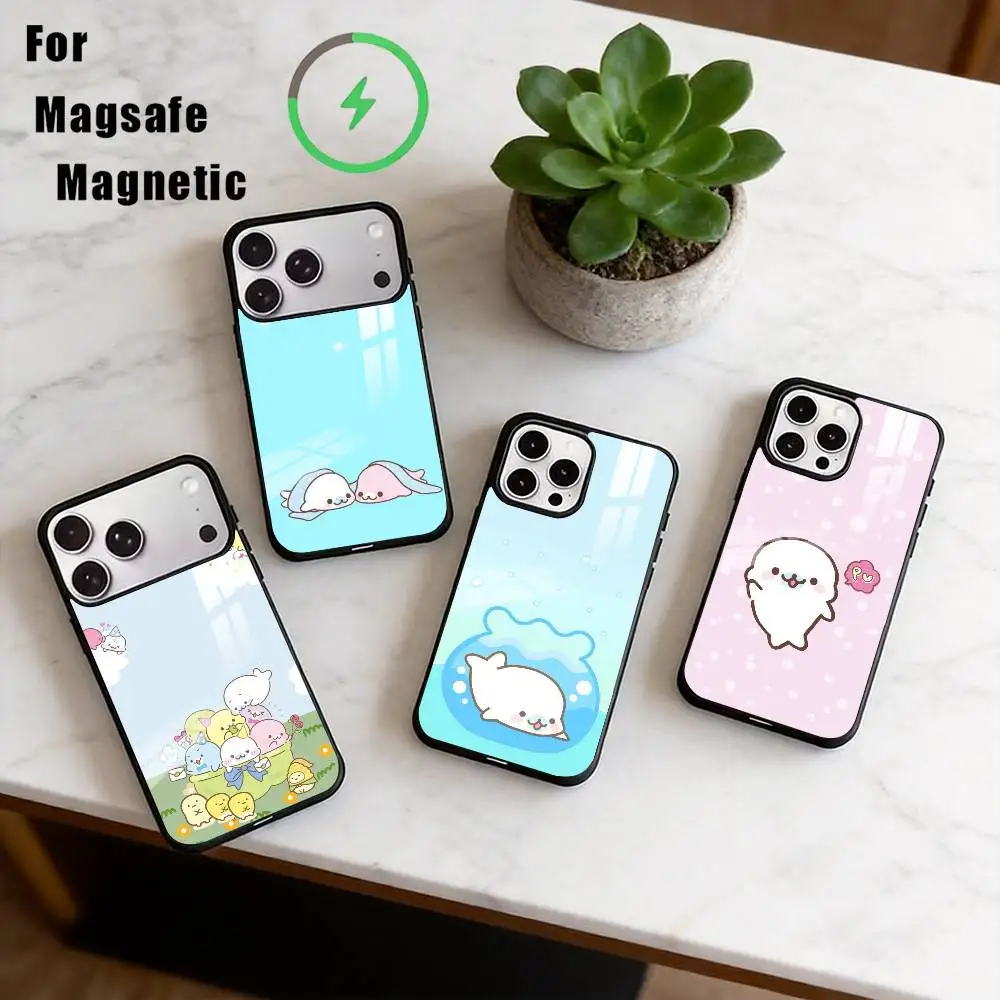 

M-Mamegoma Phone Case For iPhone17,16,15,14,13,12,11 Plus,Pro Magnetic For Magsafe Wireless Charging