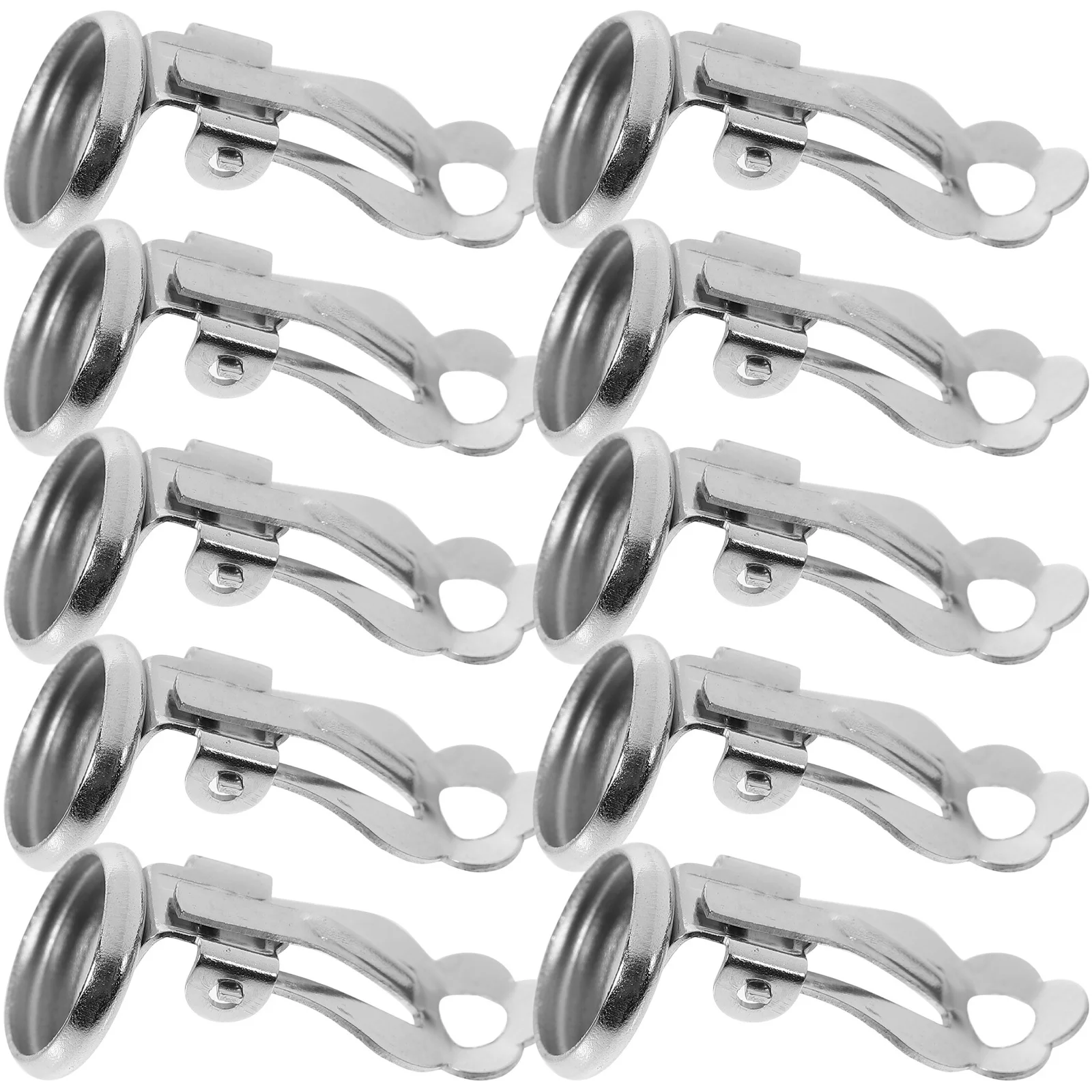 50pcs 8Mm Clip Tray Diy Ear Clips Accessories Stainless Steel Jewelry For Earrings Making Stainless Steel Ear Clips Fashion Gift