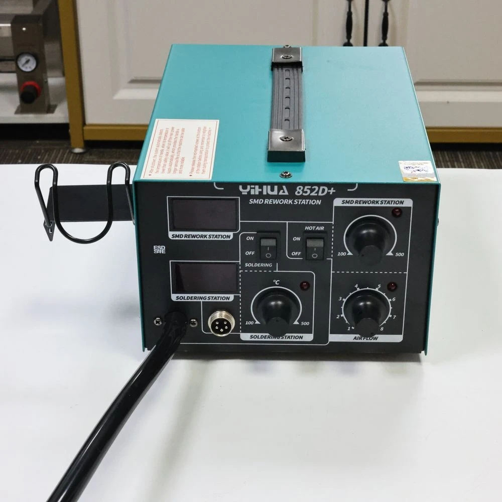 

YIHUA 852D+ Pump Flow Adjustable Hot Air with Soldering Station Adjust The Air Flow and Temperature Control