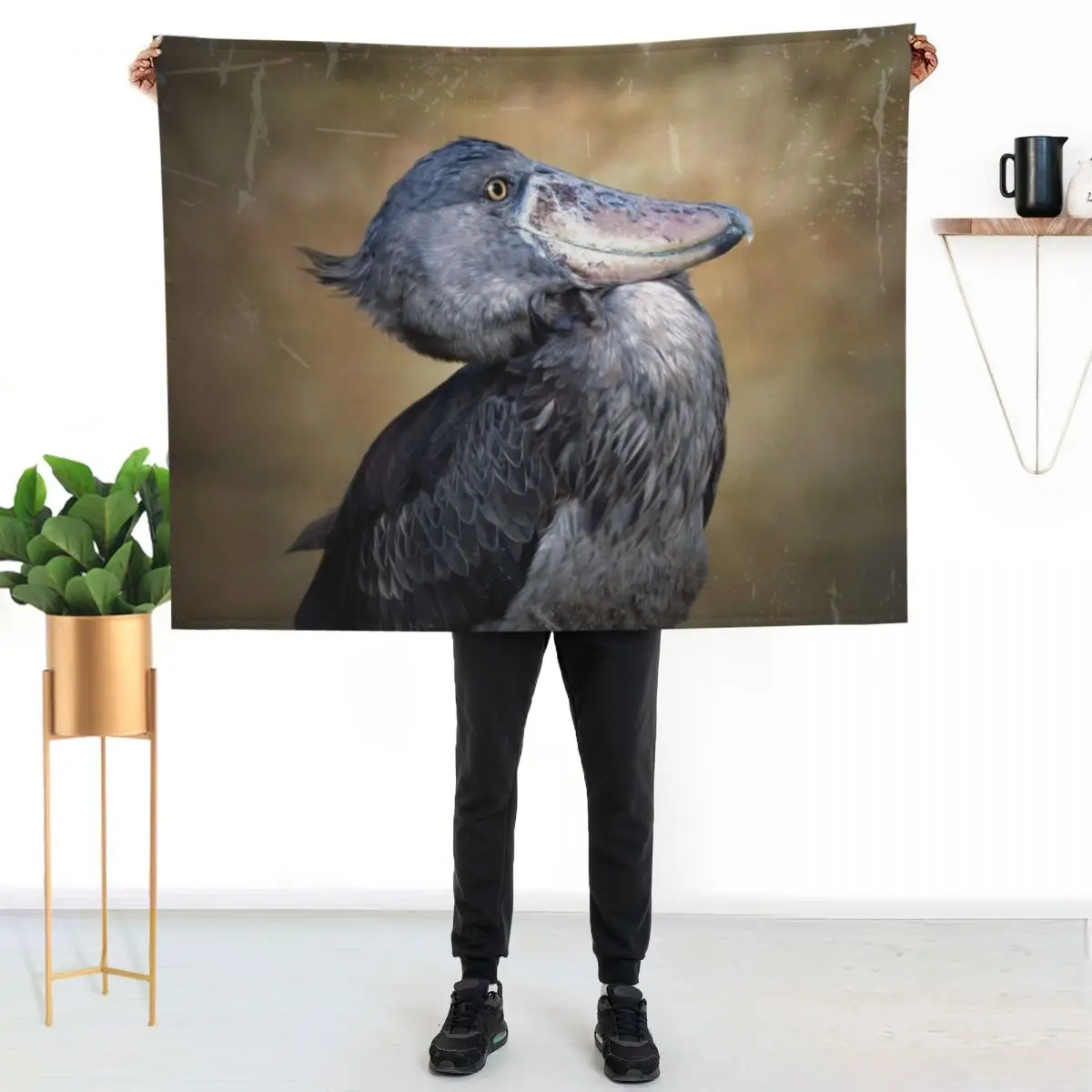Shoebill Stork Throw Blanket Cozy Microfiber Throw Blanket for Home Bedroom