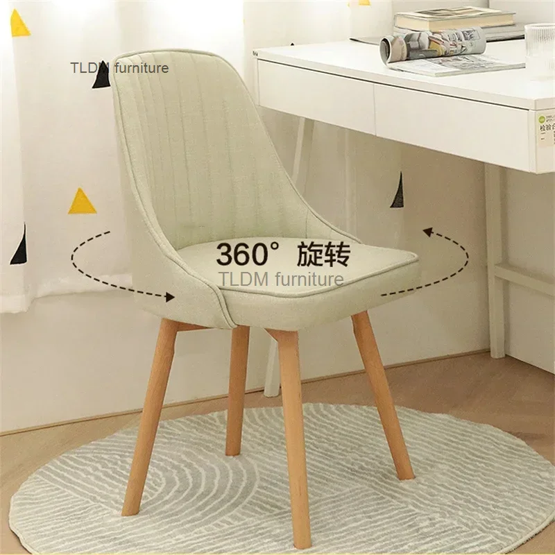 

Household Students Desk and Chair Simple Modern Furniture Wood Dining Chair Study Swivel Chair Pink Vanity Chairs for Bedroom