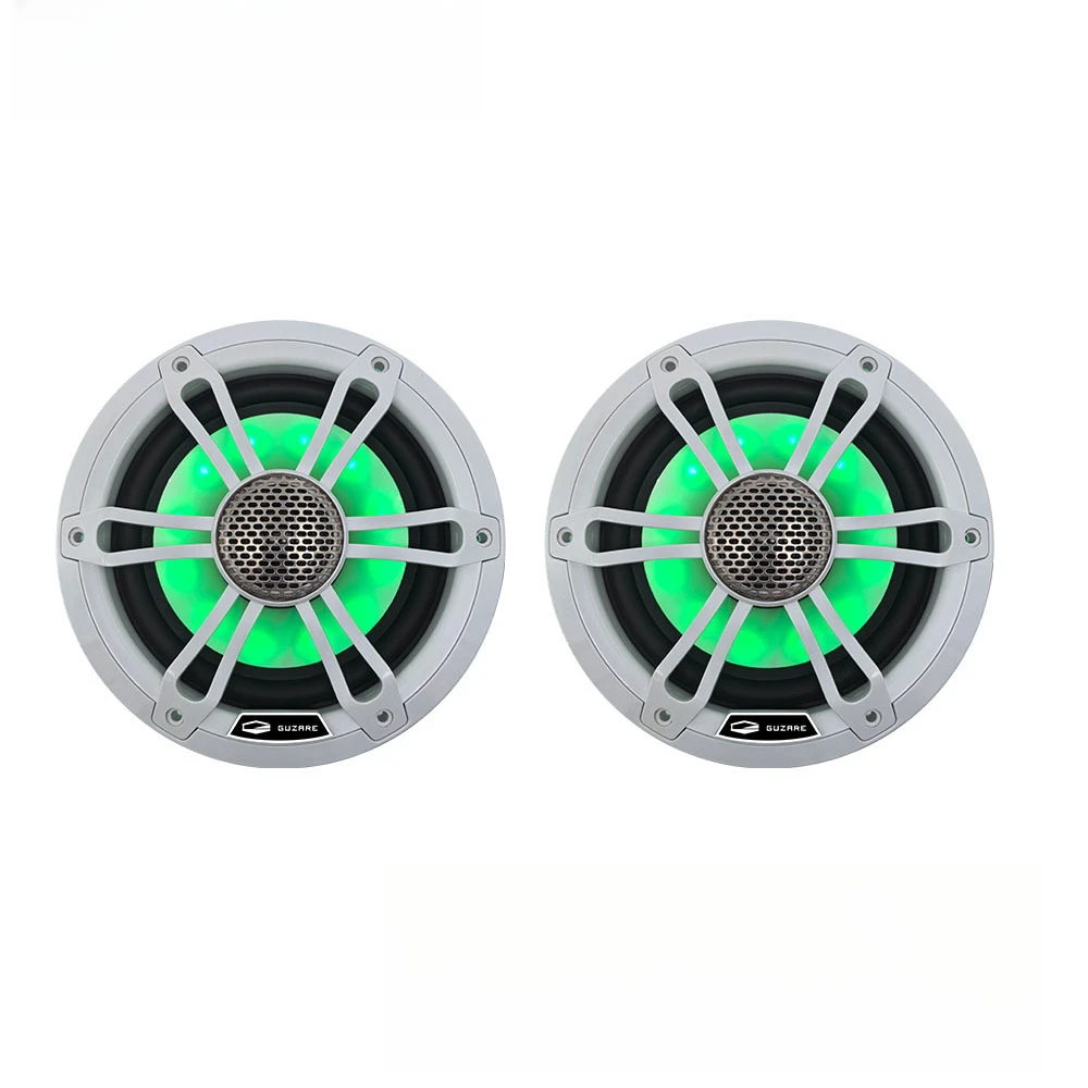 

6.5" Marine Boat Speakers RGB LED Light Waterproof Boat Audio System Flush Mount Titanium for Yacht ATV RV Motorcycle
