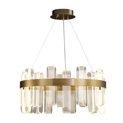 Lustre en acrylique avec guide de lumière rond, lumière post-moderne, salon de luxe, designer créatif, salle modèle, chambre à coucher, salle à manger