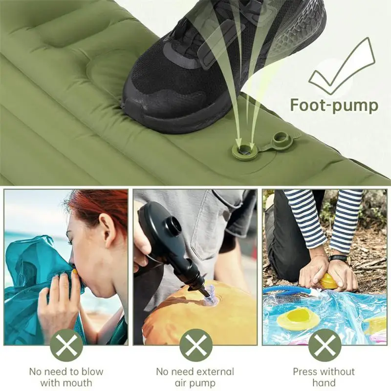 

Portable Camping Beach Inflatable Bed 40d Nylon Office Lunch Mat Outdoor Inflatable Cushion Inflatable Mattress Waterproof