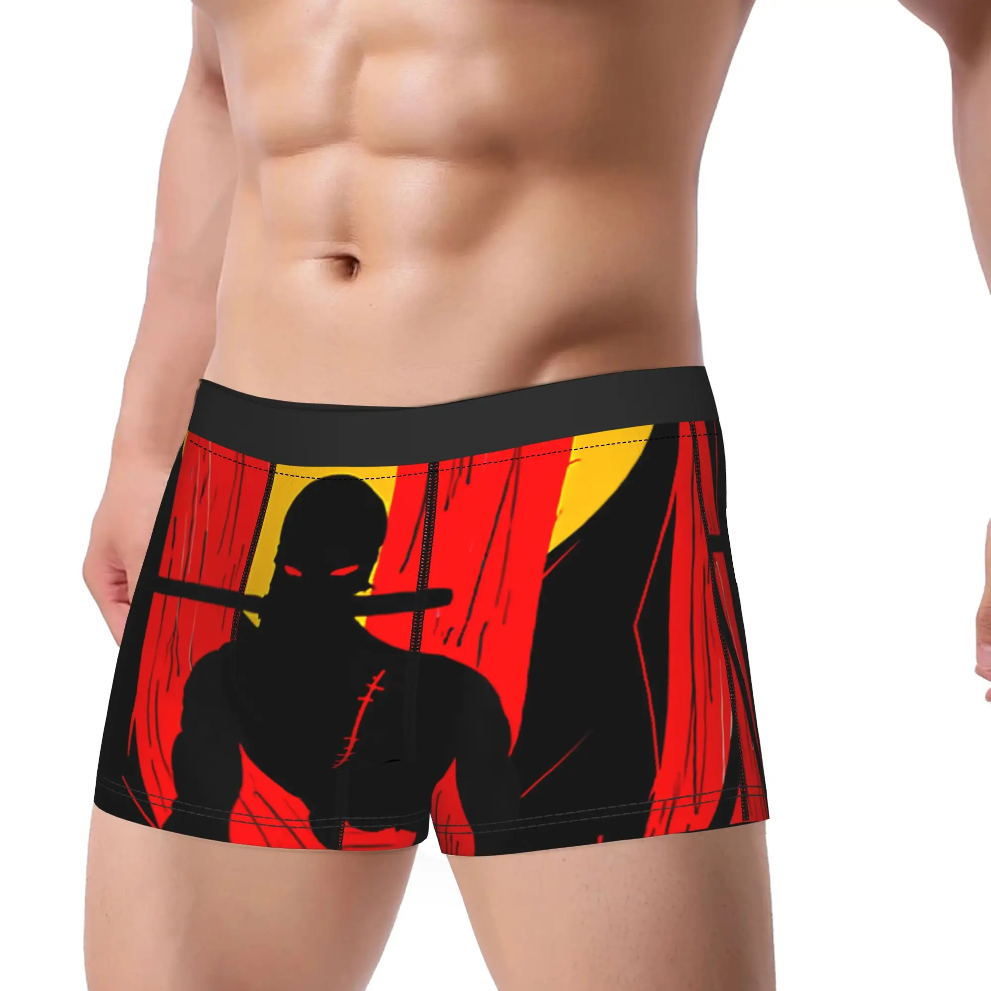 Japanese Retro Art Zoro Anime Graphic Underpants Homme Panties Male Underwear Ventilate Shorts Boxer Briefs