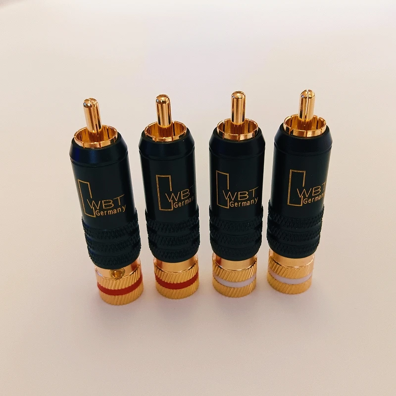 16PCS German WBT-0144 Gold-Plated Signal Cable Plug RCA Lotus Plug Burning Audio Plug Amplifier Signal Plug